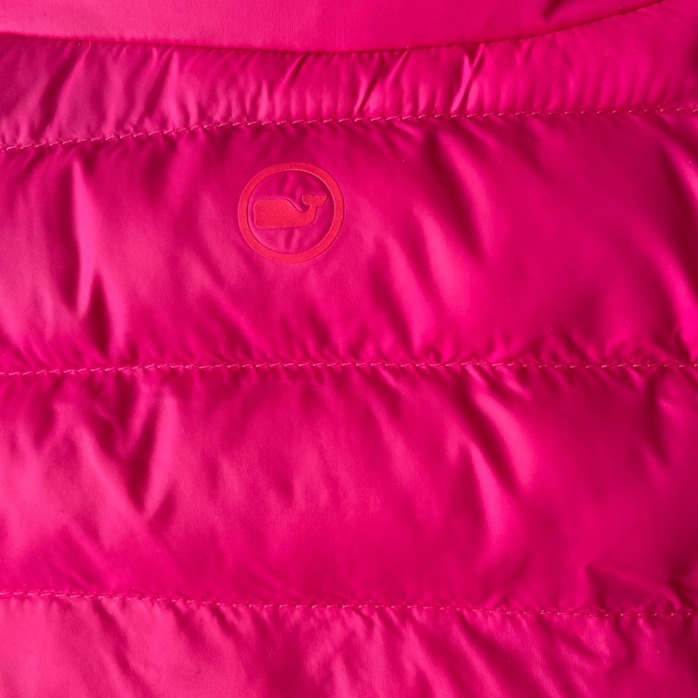 vineyard vines Channeled Puffer Performance Vest in Neon Crazy Pink SZ M - Picture 7 of 9